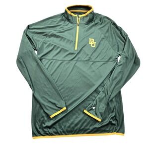 Baylor Bears Jacket Mens Medium Green NCAA Football Colosseum 1/4 Zip Pullover